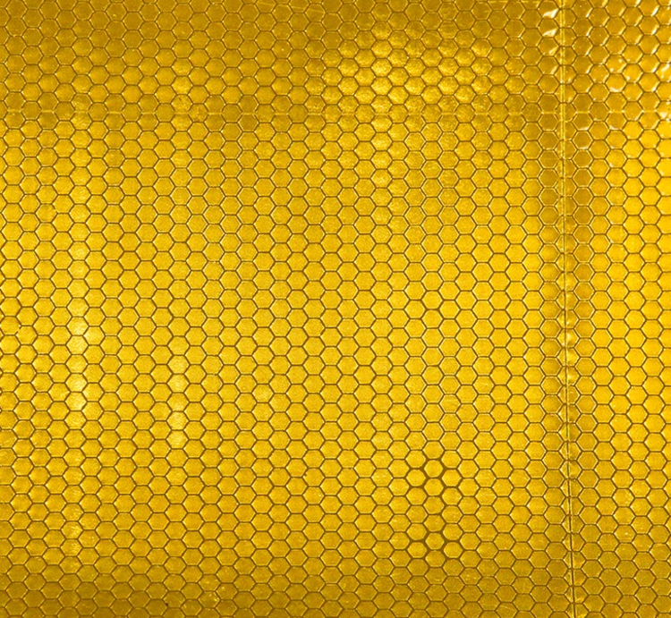 Yellow Reflective Honeycomb PVC Vinyl Sheeting - 